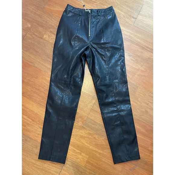 Lovers + Friends pants Georgie Faux Leather in Black X-Small asis Vegan Trousers - Picture 5 of 11